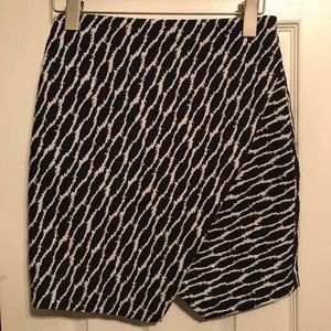 Loft Navy Printed Skirt